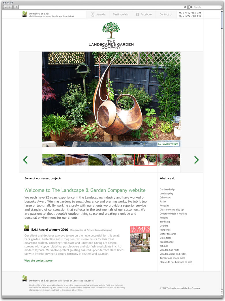 The Landscape and Garden Company website