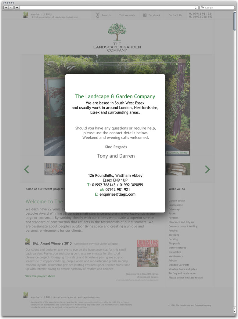 The Landscape and Garden Company website